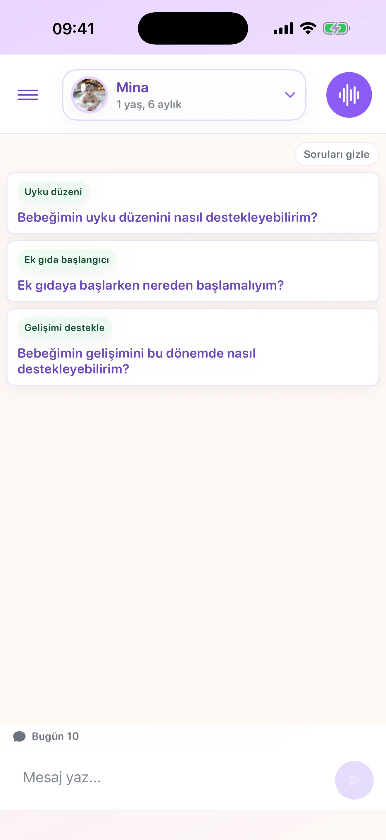 Çocuk profili kullanan Mamalina