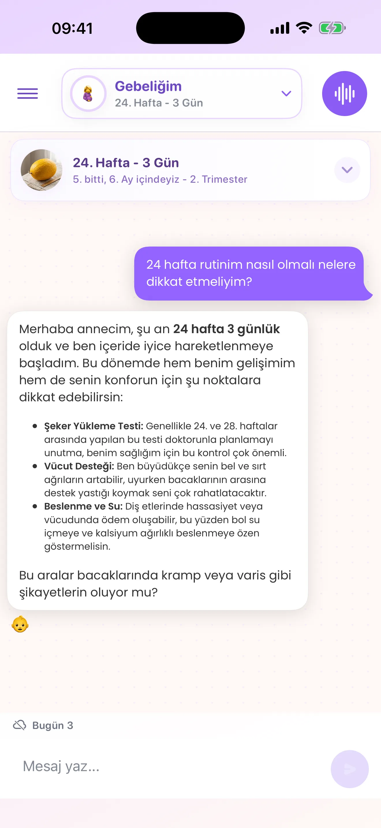 Gebelik profili kullanan Mamalina sohbeti